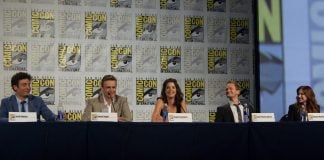 The cast of the TV show How I Met Your Mother leading a panel at Comic-Con