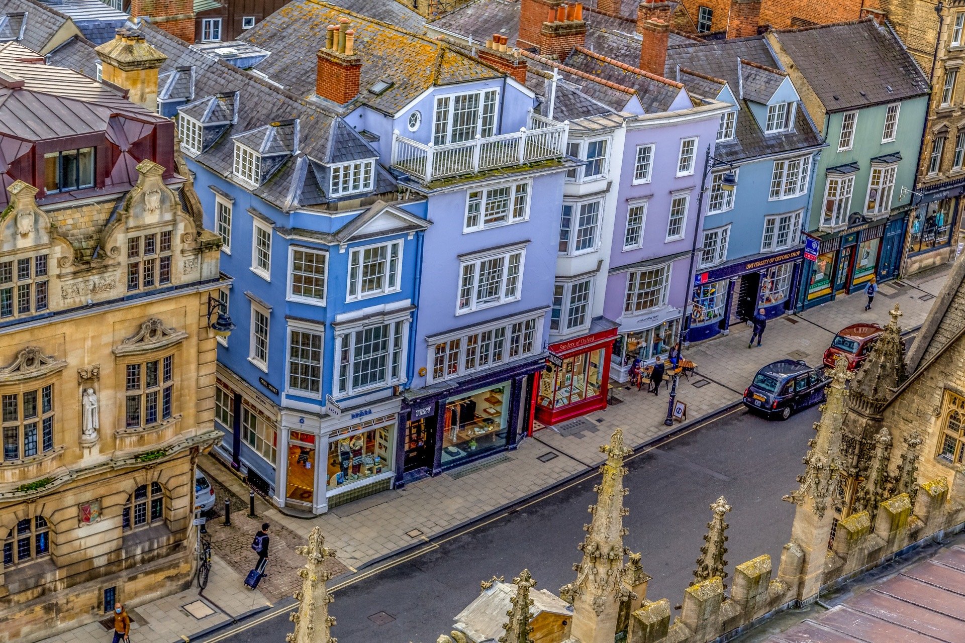 Colourful buildings on the high street
