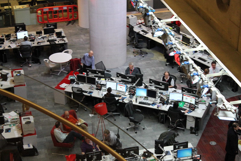 BBC workers at a desk