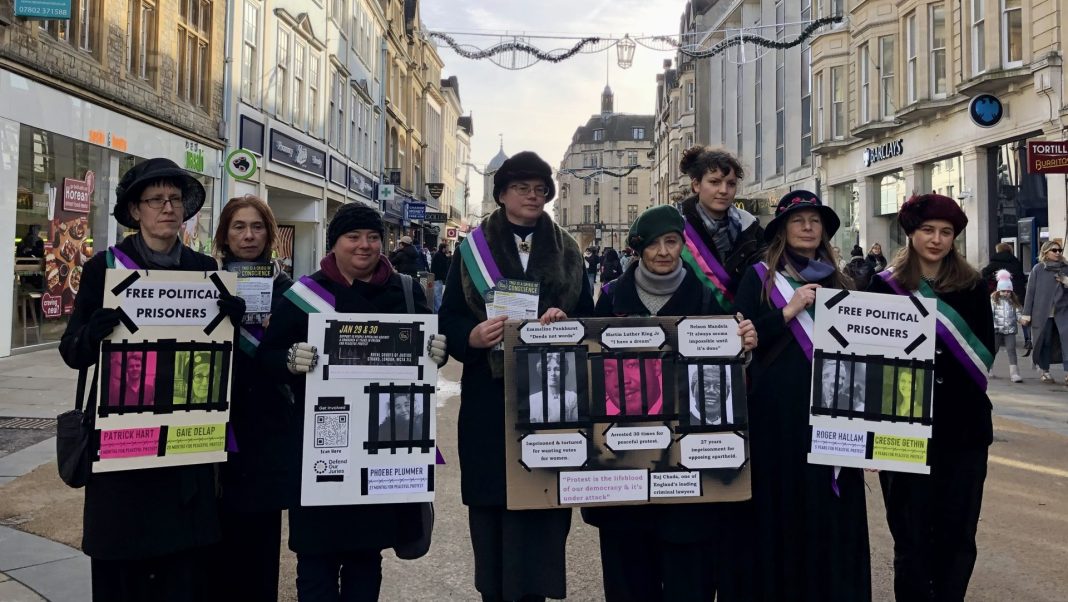 Extinction Rebellion protestors on Cornmarket Street.