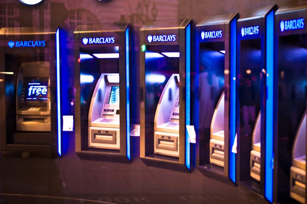 ATMs in the lobby of a bank