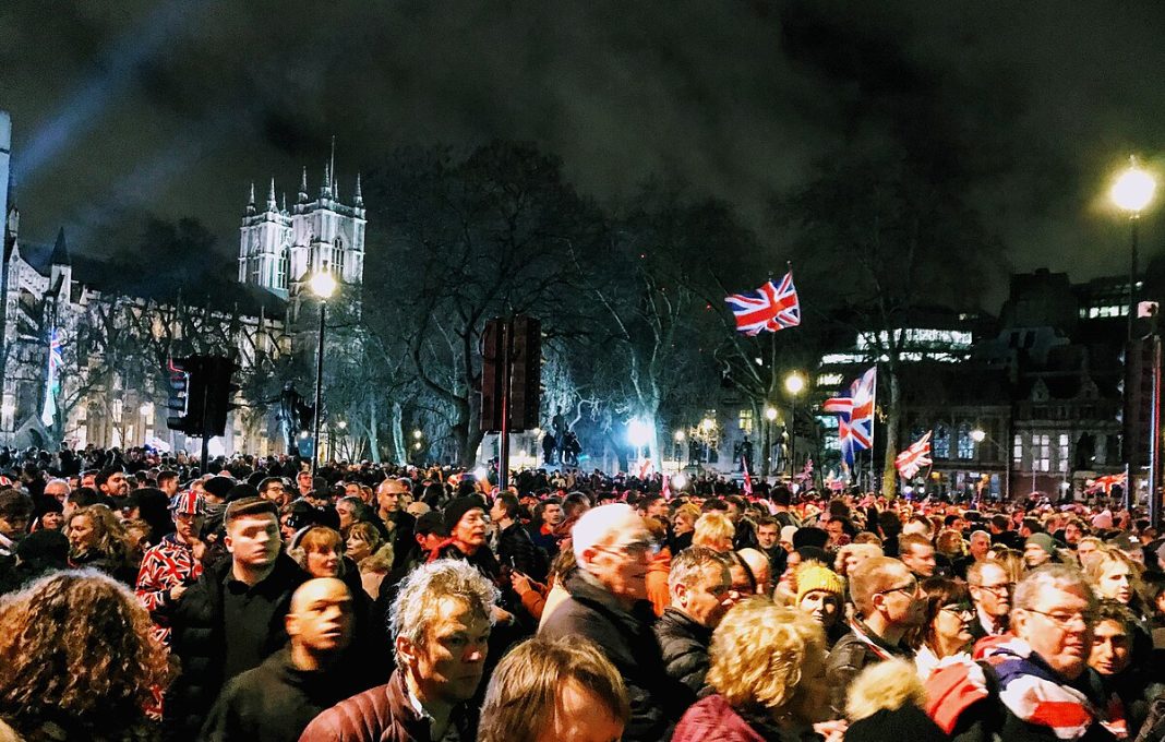 brexit crowds in parliament square