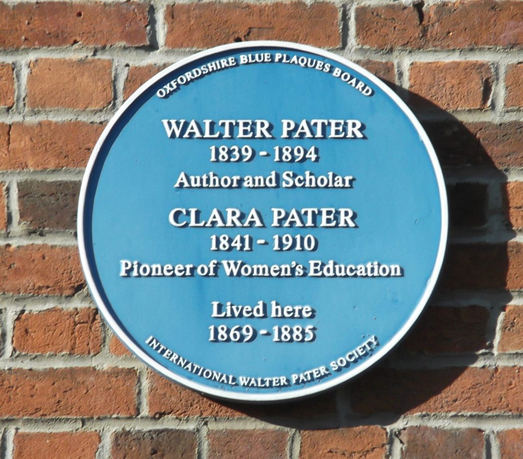 Pater_blue_plaque,_Oxford Blue plaque for Clara Pater