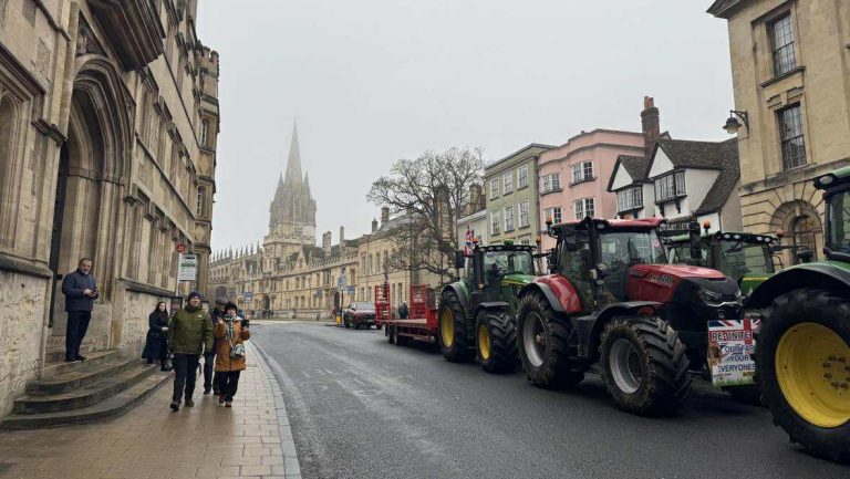 Farmers block traffic outside Exam Schools to protest minister’s visit