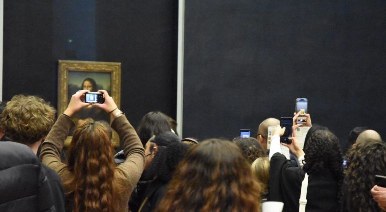 Falling out of Louvre