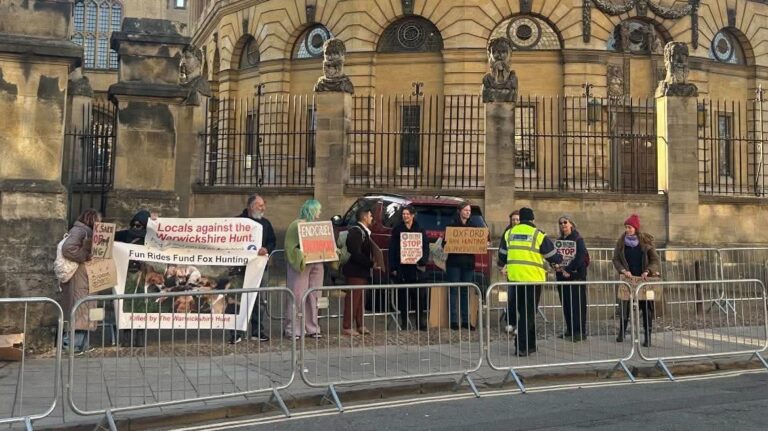 Anti-hunting group protests against alleged illegal hunt on St John’s College land